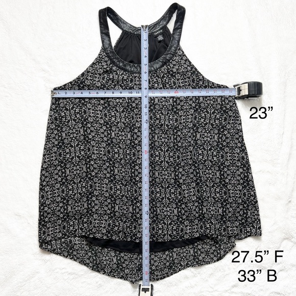 Torrid Black White Floral Faux Leather Halter Swing High Low Sleeveless Top 2X - Picture 10 of 10